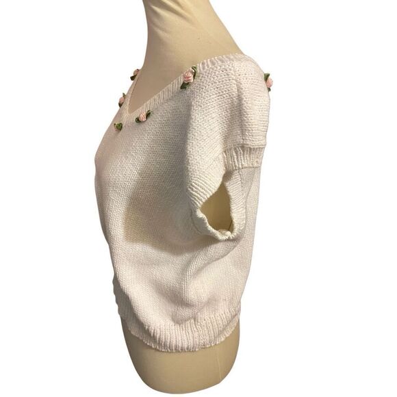 Baa Baa Black Sheep Handmade in Australia White V-Neck Short Sleeve 100% Austral - Picture 6 of 12